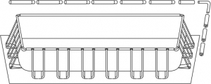 Верхний периметр прямоугольного бассейна Intex 732х366х132 Rectangular Ultra XTR Frame