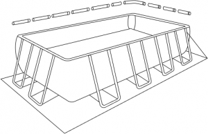 Верхний периметр прямоугольного бассейна Intex Ultra Frame 549х274х132см